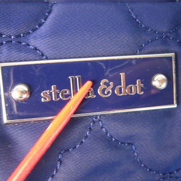 STELLA & DOT Dark Blue Nylon Tote Handbag - Picture 2 of 11